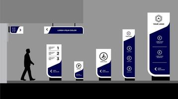 Signage totem navigation in commercial spaces vector