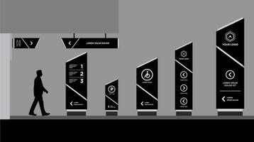 graphic traffic signage system design vector