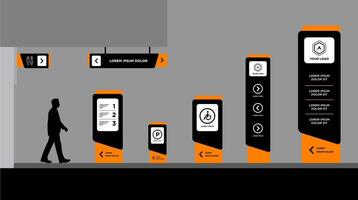Modern Signage System Design orange vector
