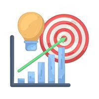 Business Growth Graph with Target and Idea vector