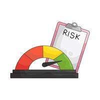 Risk Meter with Gauge and Clipboard vector