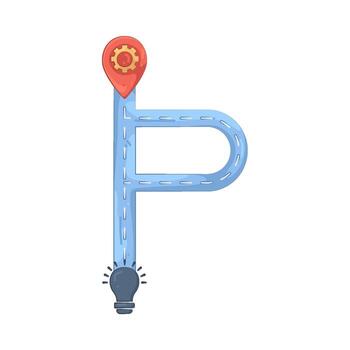 mapa vial a solución vector