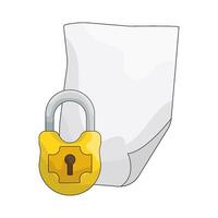 Padlock Securing a Document vector