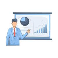 Man Presenting Business Data Chart vector