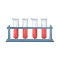 Test Tubes with Blood Samples in Rack vector