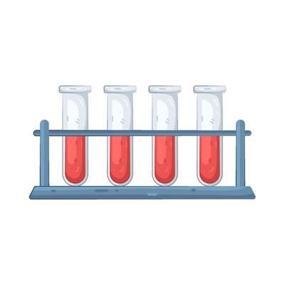Test Tubes with Blood Samples in Rack