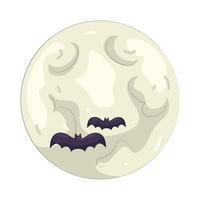 Moon with Bats vector