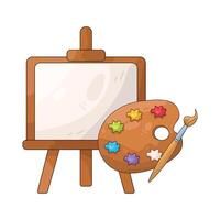 Easel with Palette and Brush vector