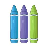 Three Crayons in Different Colors vector