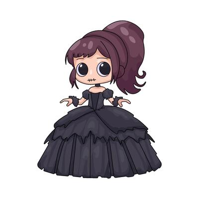 Gothic Girl in Dress
