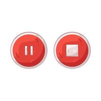 Red Pause and Stop Button vector