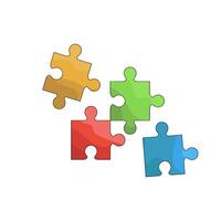 Connected Puzzle Pieces vector