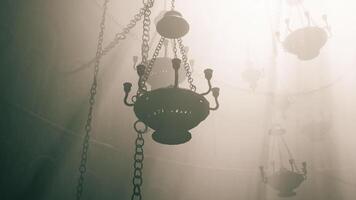 CGI Chandeliers hanging in a misty environment creating an ethereal atmosphere video