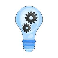 Light Bulb with Gears vector