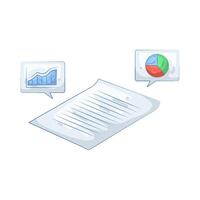 Data Analytics Report with Charts vector