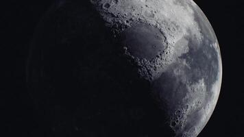 CGI Moon surface with craters and shadows observed at night video