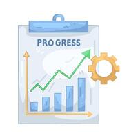 Progress Chart and Gear vector