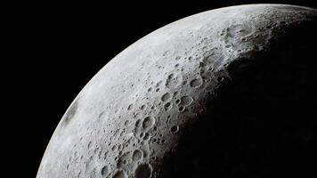 CGI Moon surface captured in high resolution showcasing craters and shadows video
