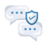 Chat Bubbles with Security Shield vector