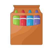 Box of Colorful Crayons vector