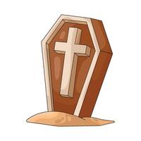 Coffin with Cross vector