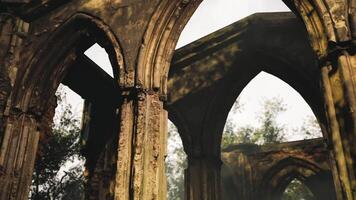 CGI Ruins of an ancient structure surrounded by lush greenery during daytime video