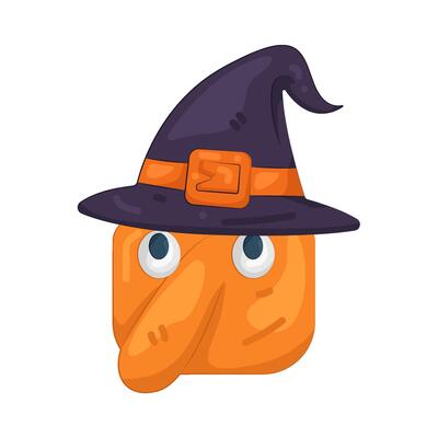 Witch Face with Pointed Hat