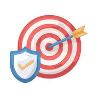 Target with Arrow and Security Shield vector