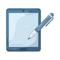 Stylized Tablet with Stylus vector