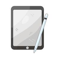 Digital Tablet with Stylus vector
