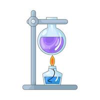 Laboratory Apparatus with Flask and Burner vector