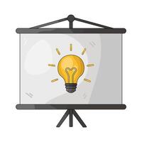 Light Bulb on Presentation Screen vector