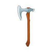 Battle Axe with Wooden Handle vector