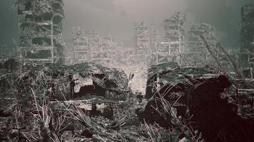 CGI Ruins of a once vibrant city showcasing destruction and decay video