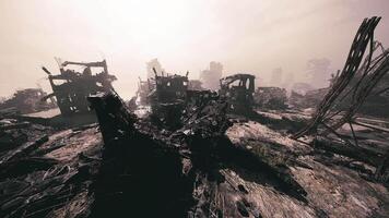CGI Landscape of destruction and desolation in a post apocalyptic setting video
