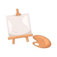Easel with Canvas and Palette vector