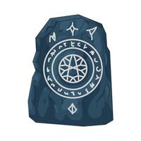 Stone Rune with Mystical vector