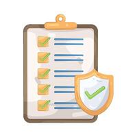 Checklist with Shield vector