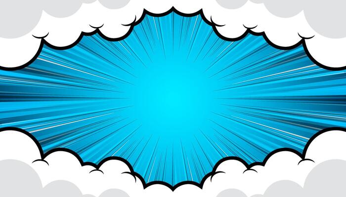 Pop art comic with clouds
