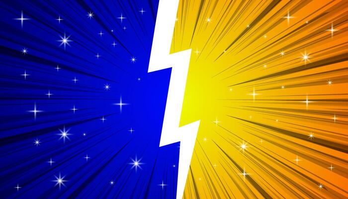 Pop art banner background VS. Comic Versus with halftone. Vintage cartoon background.