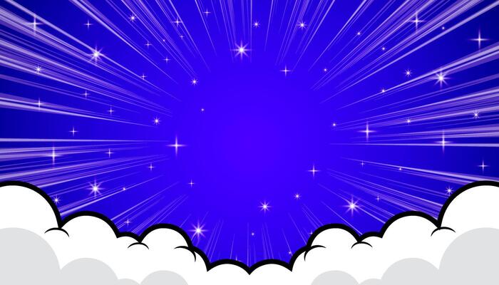 Comic background with cloud and star illustration.