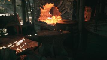 CGI Craftsmanship within an old forge showcasing the art of blacksmithing video