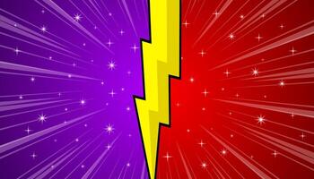 Comic versus background with thunder. vector