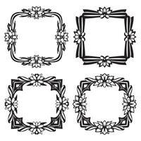 Serene Floral Frames Calm Decorative Borders Set vector