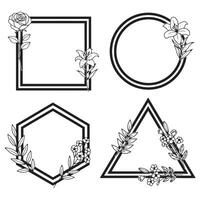 Captivating Frame Floral Borders Decorative Panel Sketch Collection vector
