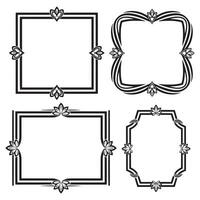 Hand Drawn Floral Frames Authentic Decorative Borders vector