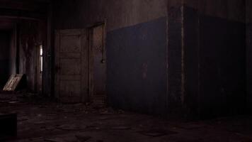 CGI Mysterious abandoned hallway in a dilapidated building captured during daylight video