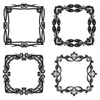Refined Ornament Floral Frames Decorative Edge Element Collection vector