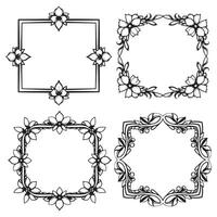 Abstract Floral Frames Unique Decorative Borders Collection vector