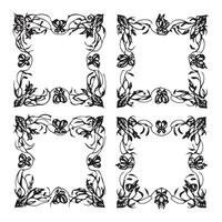 Enchanting Border Floral Frames Decorative Edge Illustration Set vector